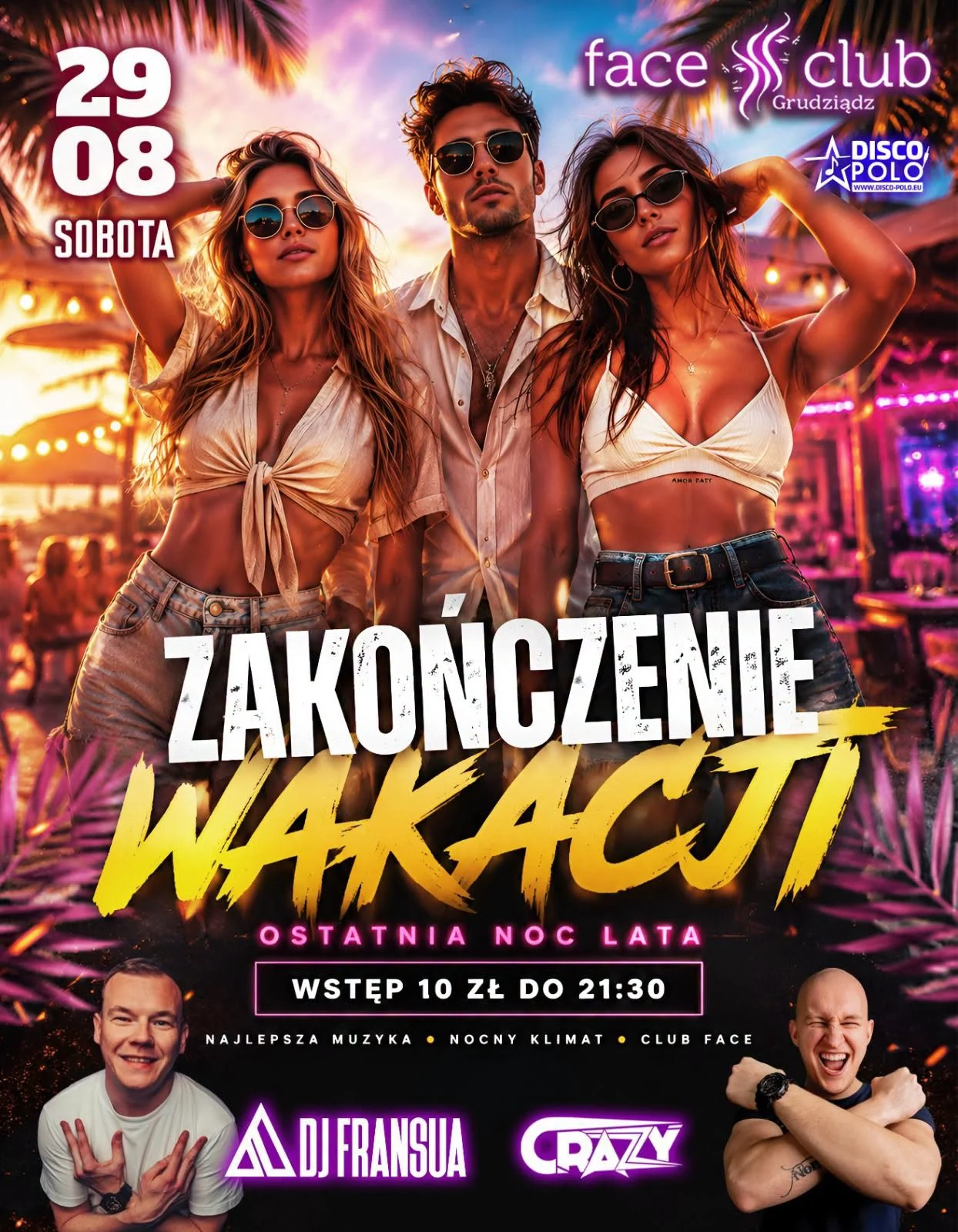 DJ Fransua i DJ Crazy zagrają 29 sierpnia w Face Clubie Grudziądz na zakończeniu wakacji Automatycznie zapisany szkic