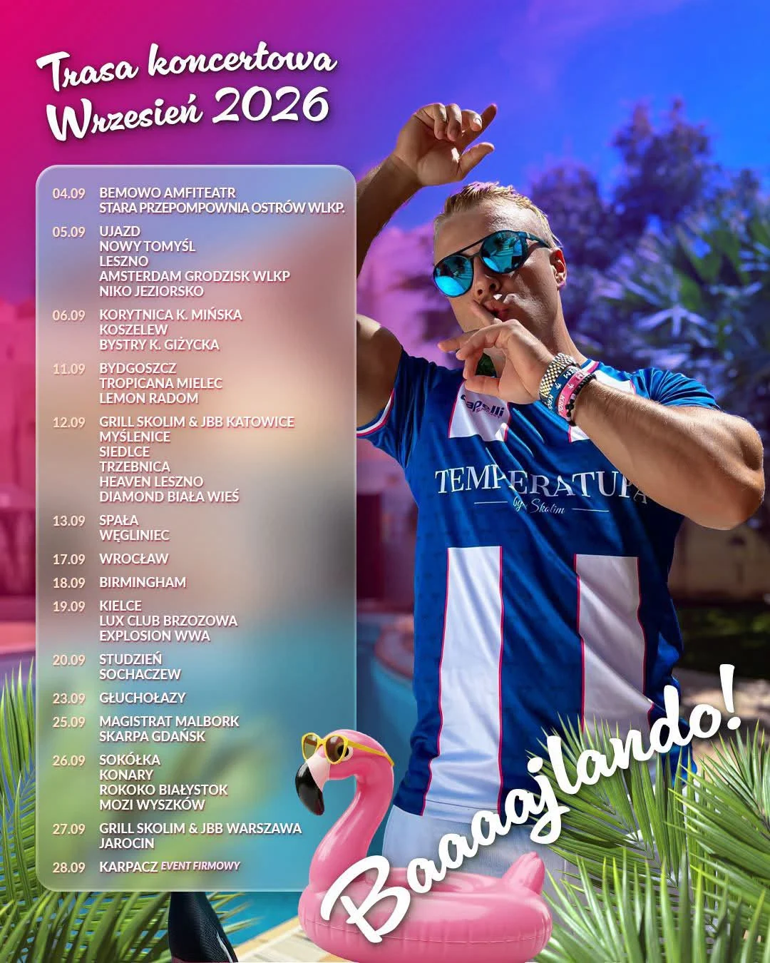 Gdzie zagra koncerty Skolim we Wrześniu 2026?